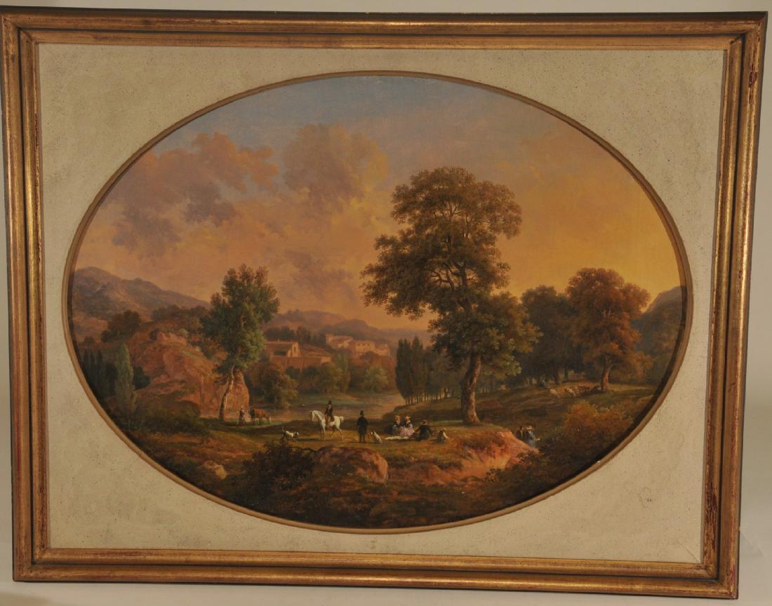 Mid 19th century European landscape painting with (1 of 10)