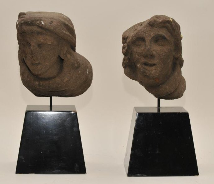 Two antique Medieval carved Limestone Architectural (1 of 5)