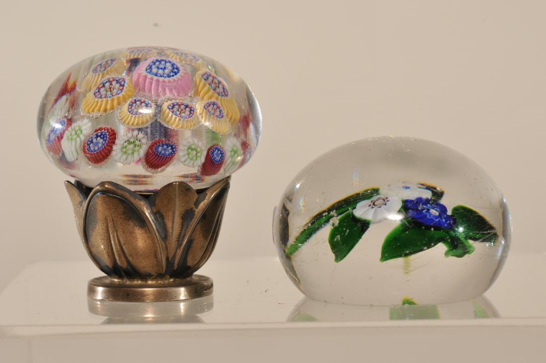 Two 19th century small French paperweights. (1) Small