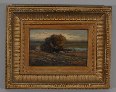 Louis H. Richardson. Marsh landscape. Oil on canvas.: Louis H. Richardson. Marsh landscape. Oil on canvas. Framed. Signed lower left. Sight size: 7" x 11". Overall size: 15" x 19-1/2".