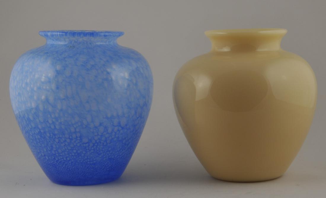 Lot of two. Large Steuben Art Glass vases. (1) Cluthra (1 of 8)