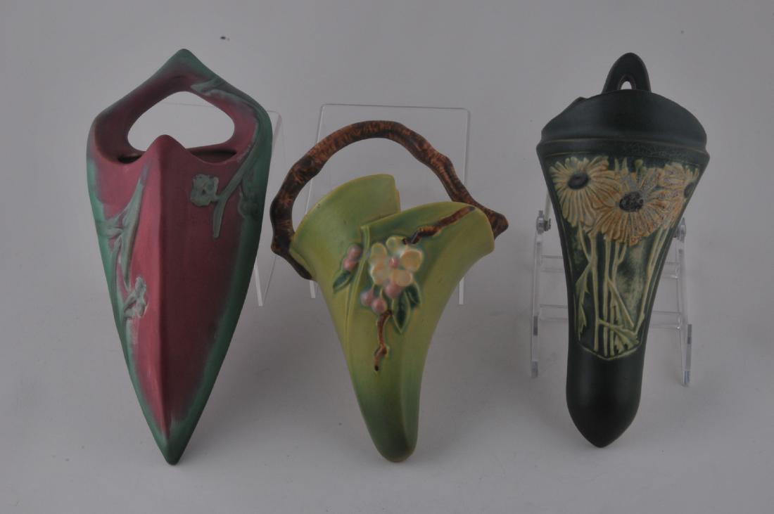 Lot of three. Art Pottery Wall Pockets. Includes: (1) (1 of 7)