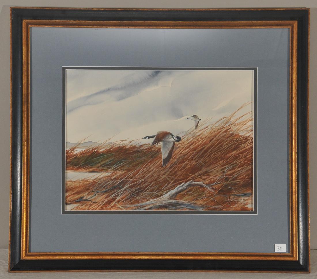 Joseph Quinn Whipple. 1977. Canadian Geese in flight (1 of 9)