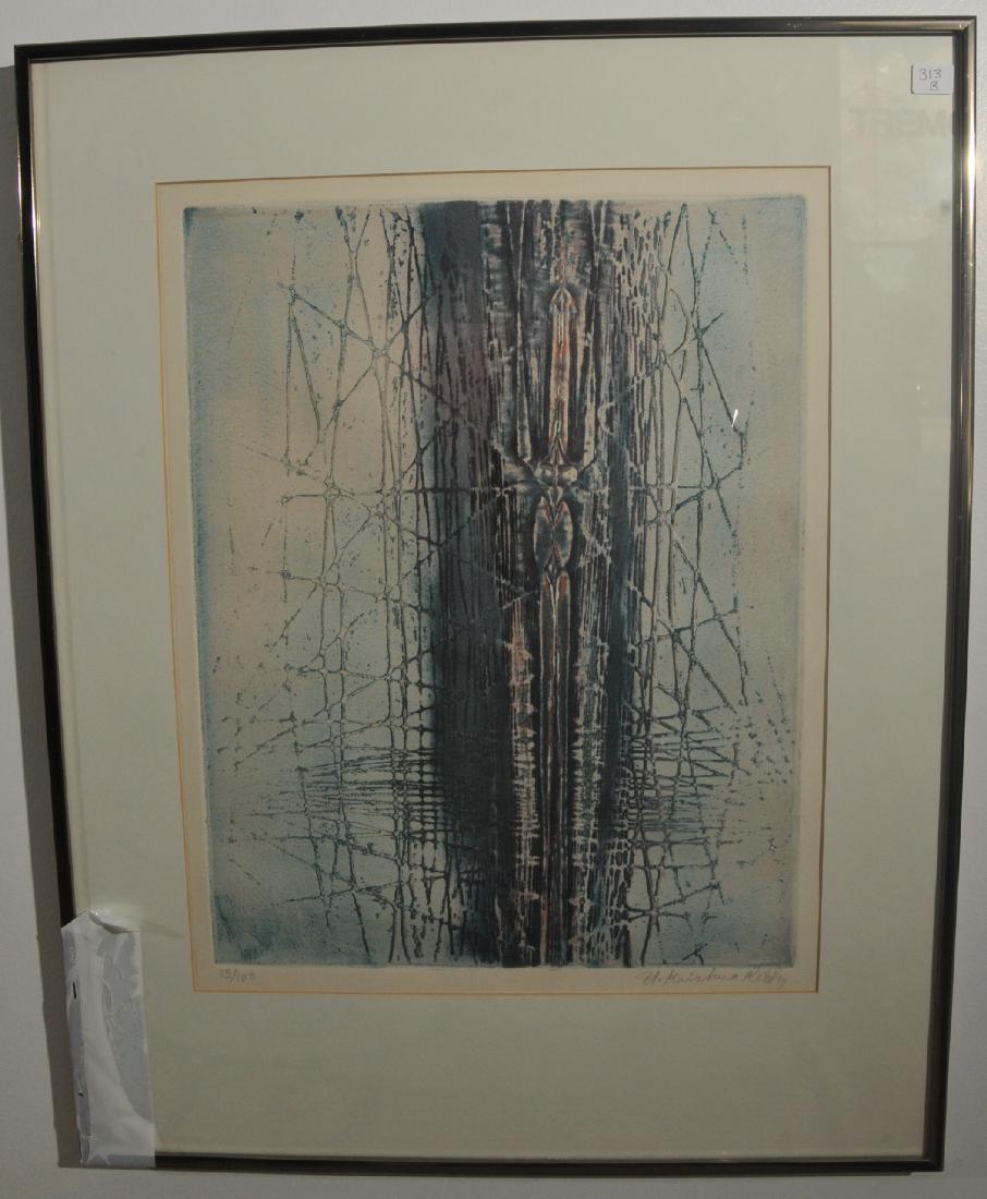 Krishna Reddy. Colored etching. 13/100 edition. Signed. (1 of 8)
