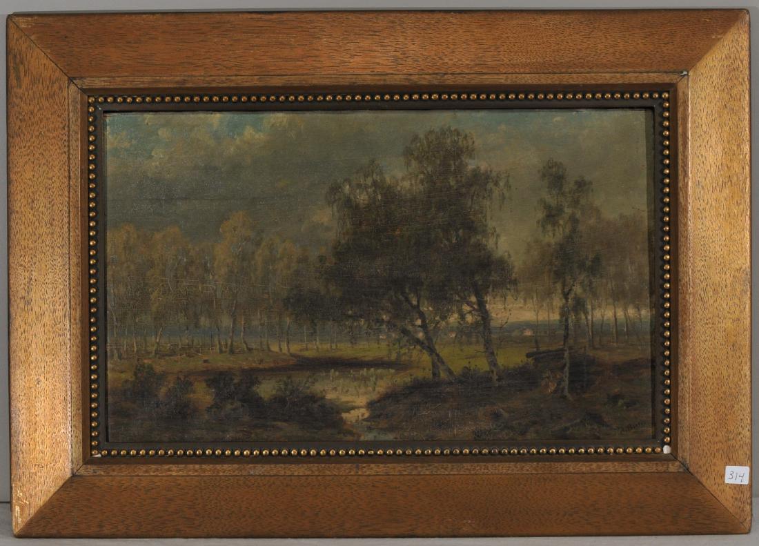 Albert Borris. Landscape with trees and river. Oil on (1 of 10)