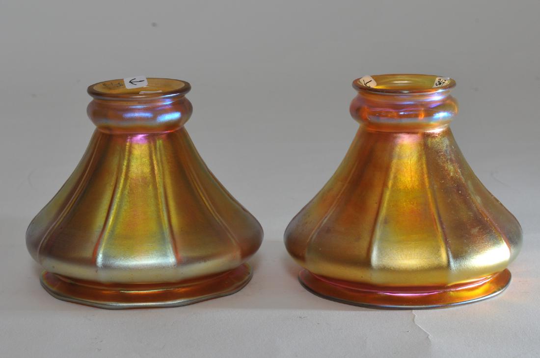 Pair of signed Steuben gold Aureen Art Glass lamp (1 of 9)