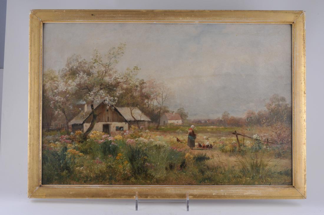 A. Kaufman. French landscape painting with house and fi (1 of 14)