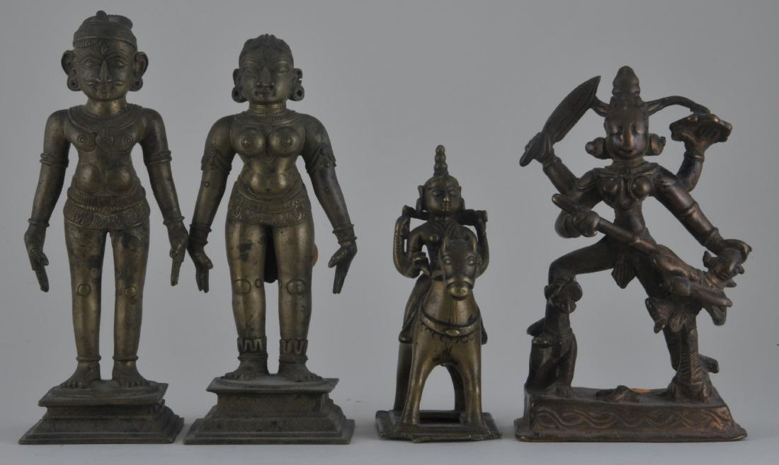 Lot of four bronzes. India. 18th century and earlier. A (1 of 6)