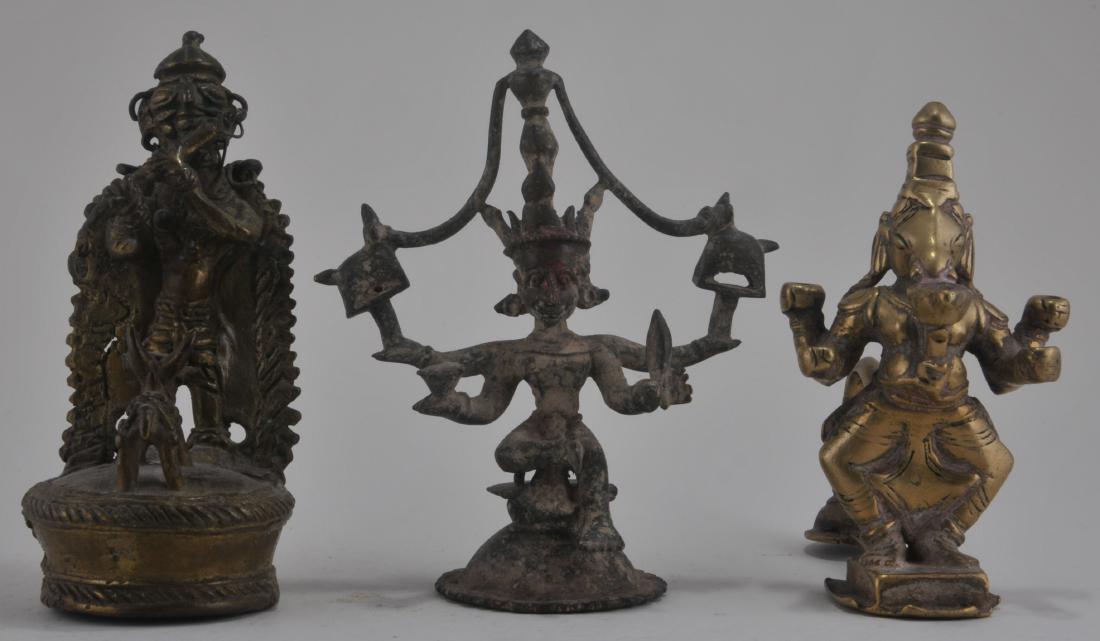 Lot of three bronzes. India. 19th century. Images of (1 of 4)