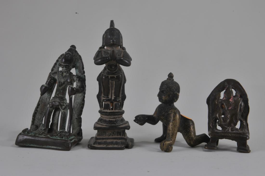Lot of four bronzes. India. 17th century. Figures of (1 of 4)