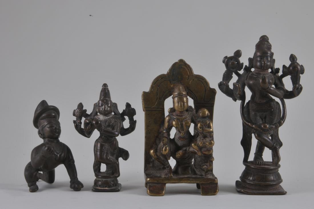 Lot of four bronze images. India. 18th century or (1 of 3)