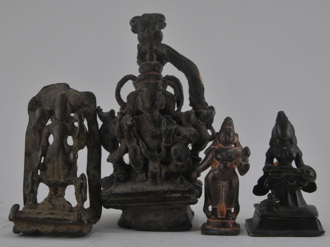 Lot of four bronzes. India. 17th century and earlier. (1 of 4)
