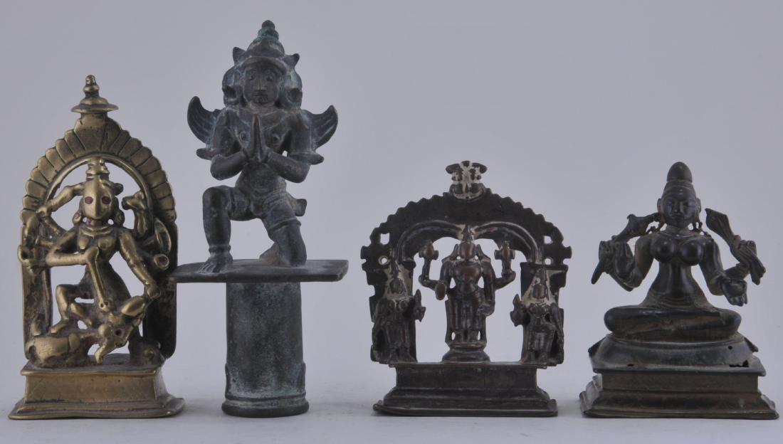 Lot of four bronzes. India. 17th century and earlier. (1 of 5)