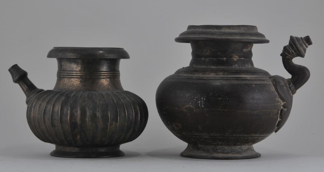 Two bronze water vessels. (Kendi). India. 18th century (1 of 6)