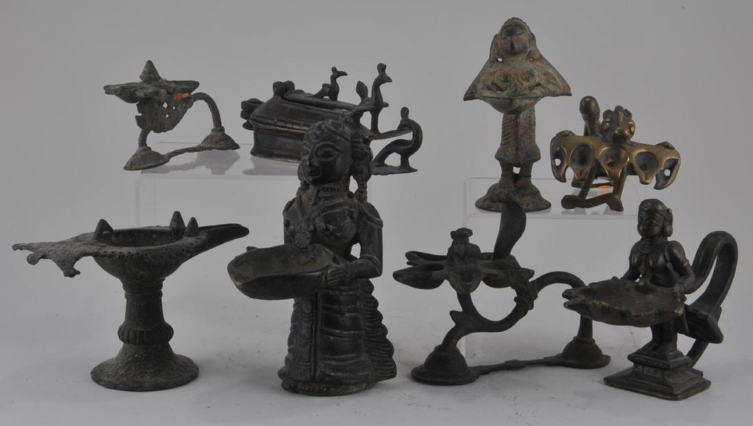 Lot of eight bronzes. India. 19th century or earlier. (1 of 6)
