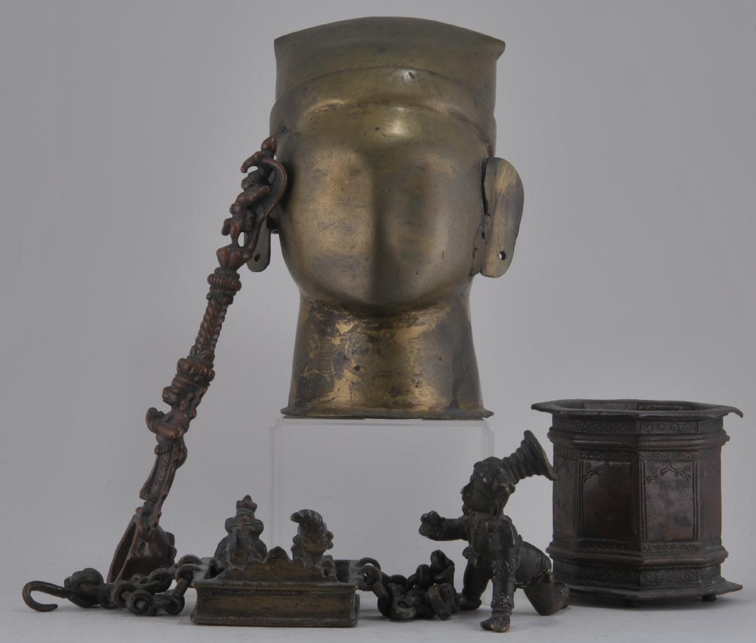 Lot of five bronzes. India. 19th century and earlier. (1 of 6)