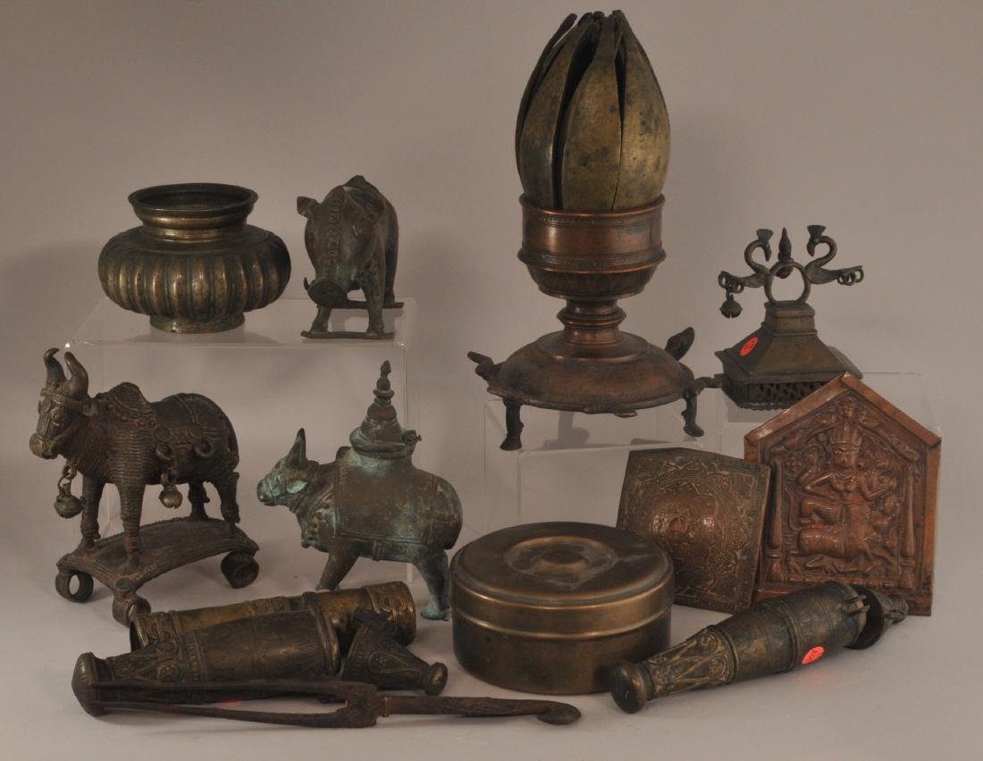 Lot of thirteen metal works. India. 19th century and (1 of 10)