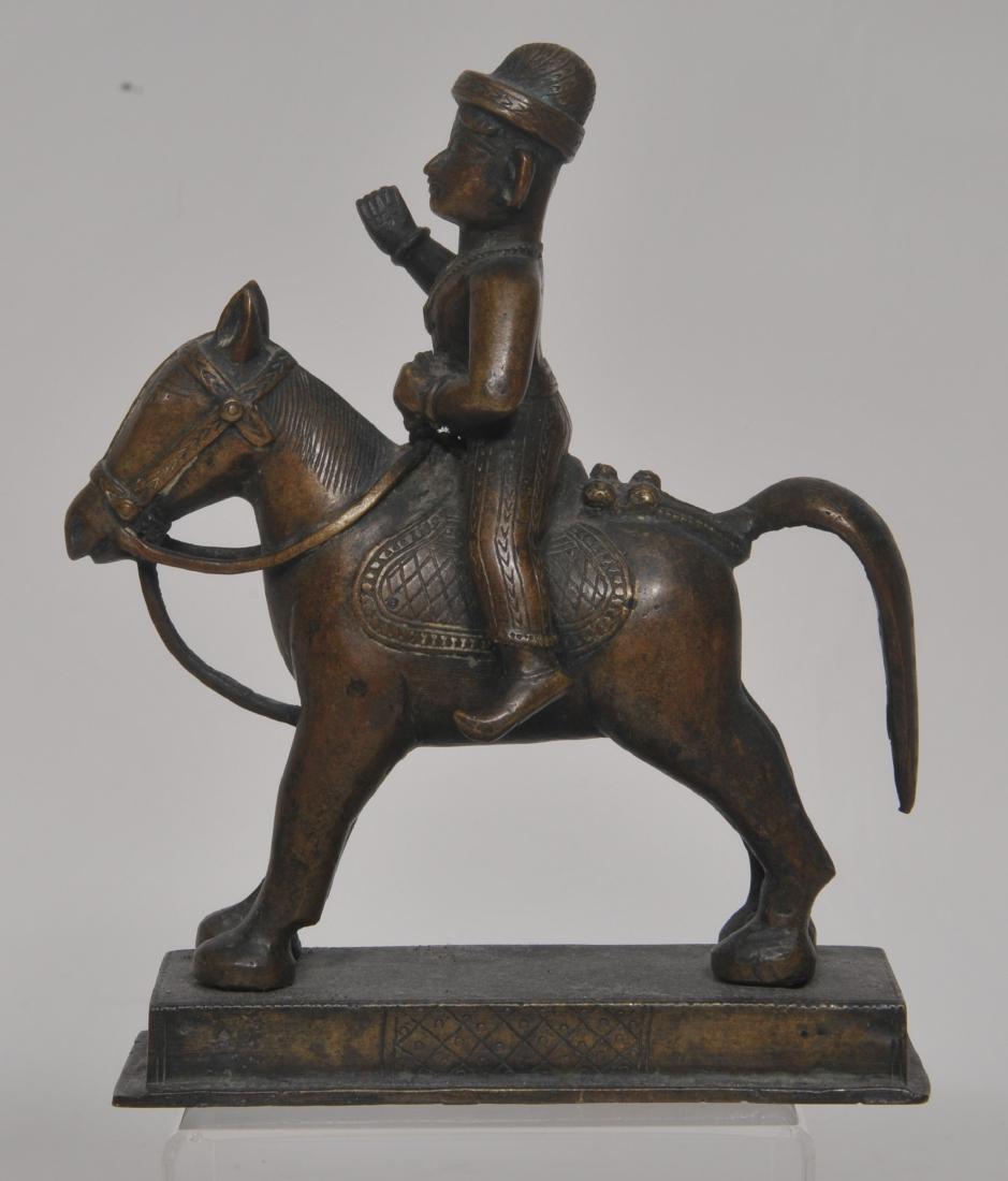 Bronze equestrian figure. India. 18th century. 8-3/4" x (1 of 6)