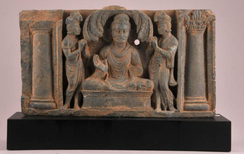 Carved stone fragment. North India. Gandharan period. (1 of 8)