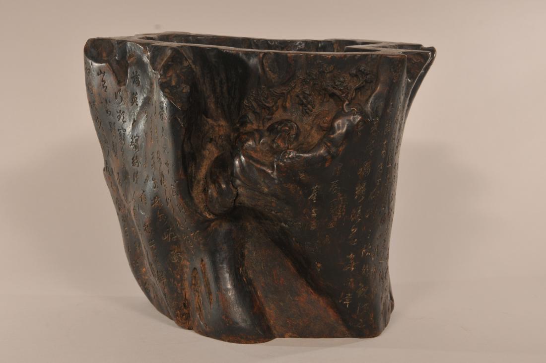 Large Agarwood brush pot. China. 19th century. Root (1 of 7)