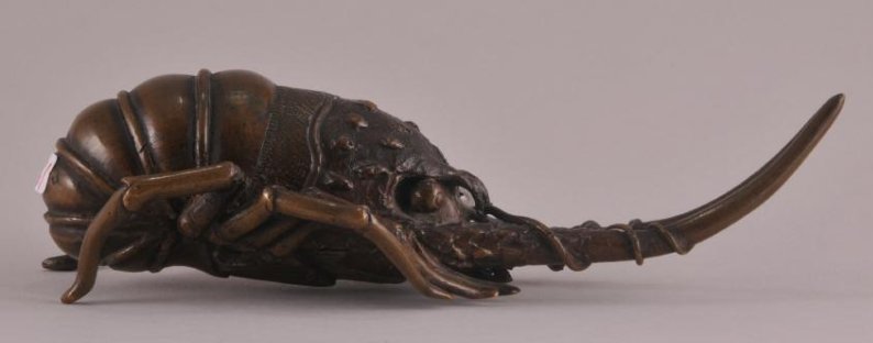 Japanese Meiji period bronze figural lobster. 6" long. (1 of 7)