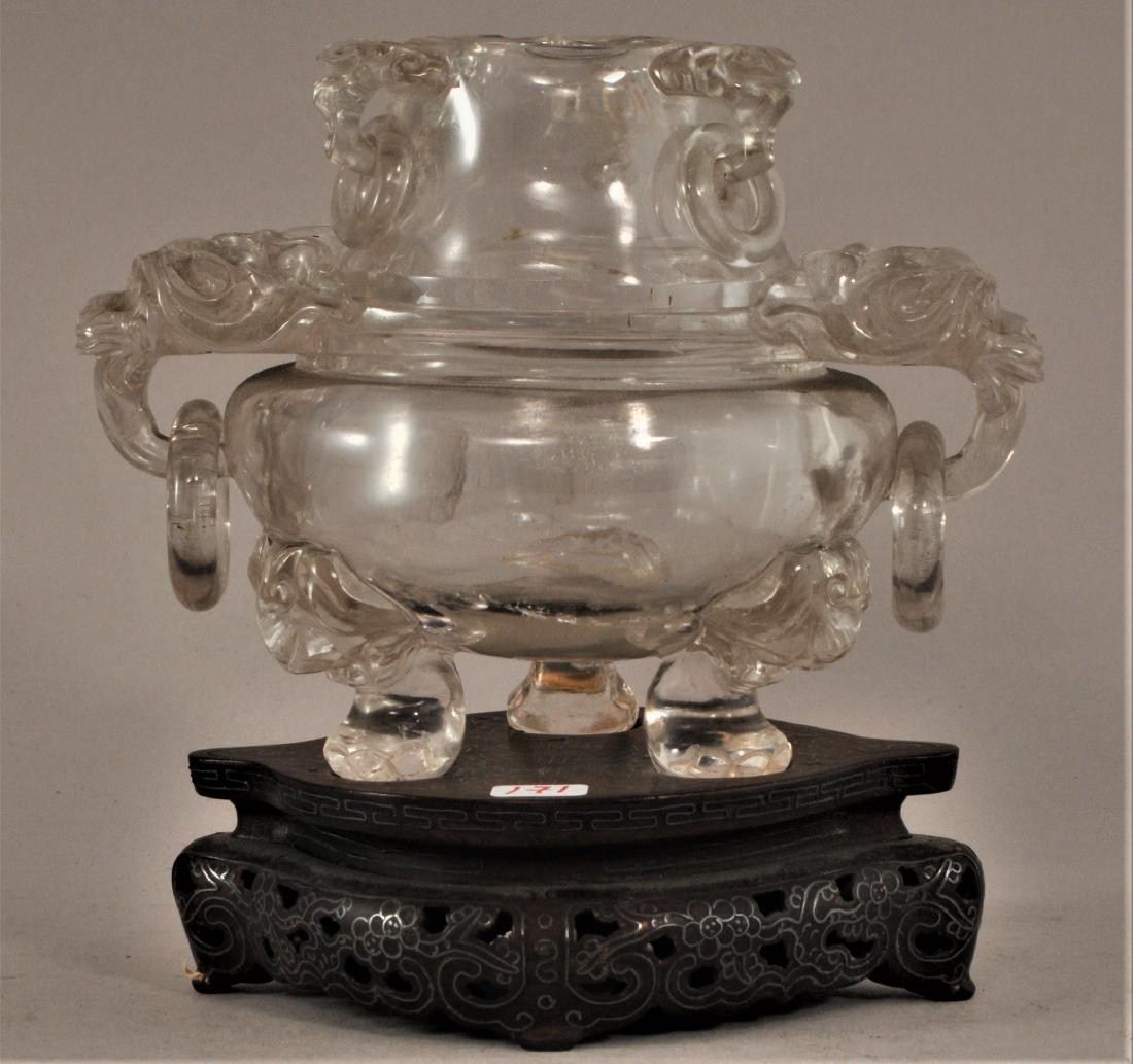 Rock Crystal two-piece censer on stand.  China. Late (1 of 6)