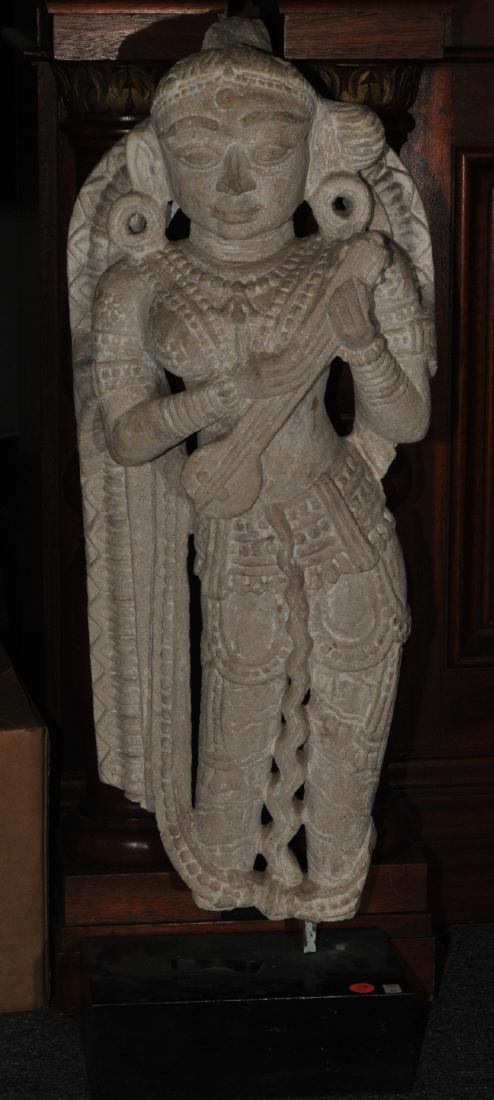 Carved white sandstone sculpture. India. 19th century. (1 of 5)