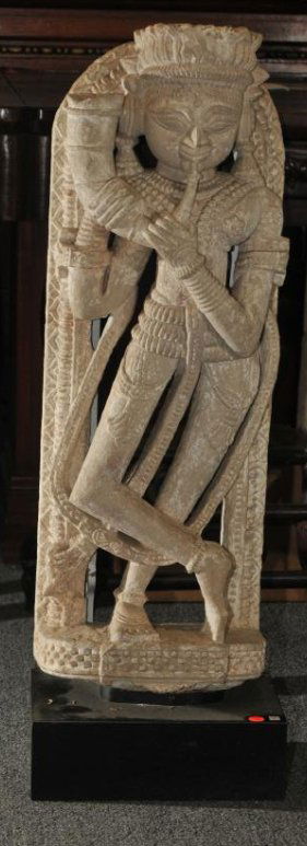 Carved white sandstone sculpture. India. 19th century (1 of 15)