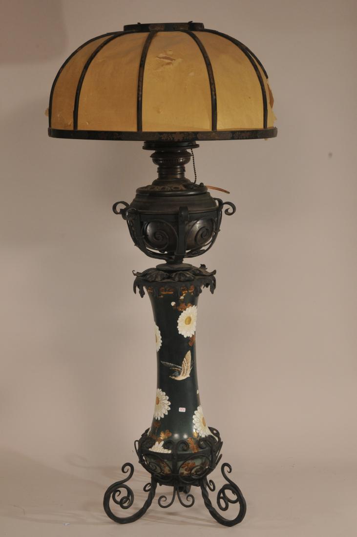 Japanese Stoneware Lamp. Vase mounted as a lamp on (1 of 6)