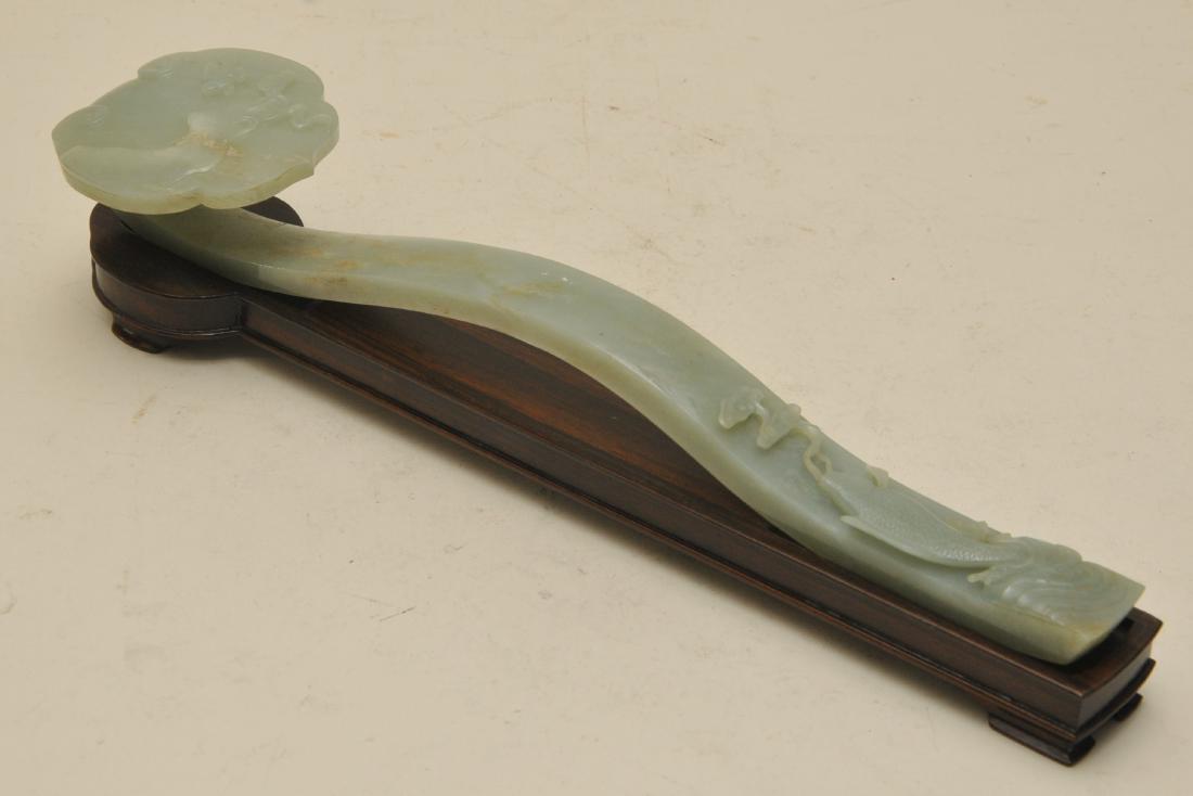 Jade scepter. China. 19th century. Pale celadon