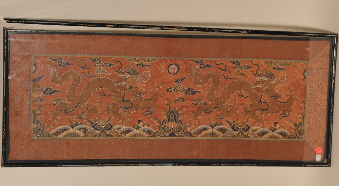 Textile panel. China 18th century. Silk brocade with (1 of 5)
