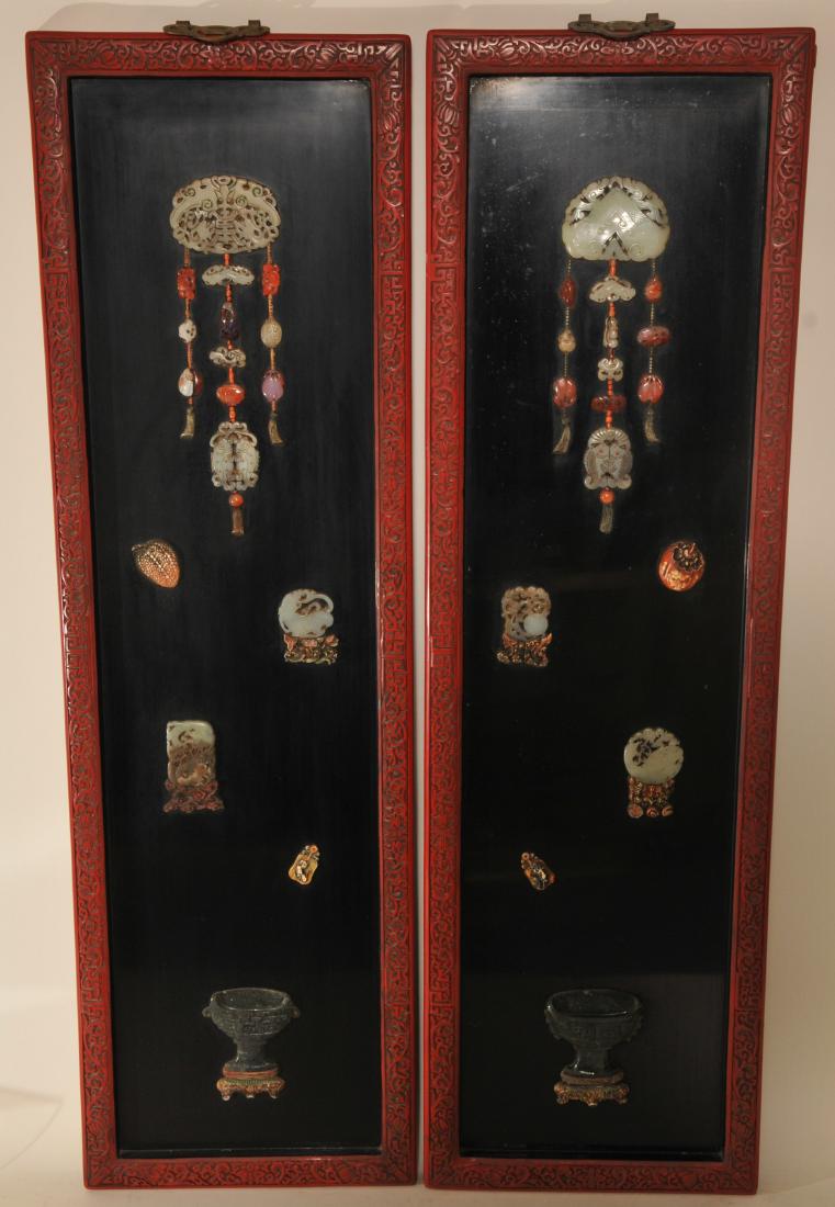 Pair of rectangular wall plaques. China. Early 20th (1 of 7)