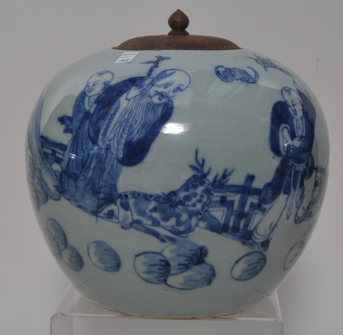 Porcelain jar. China. 19th century. Globular form. (1 of 6)