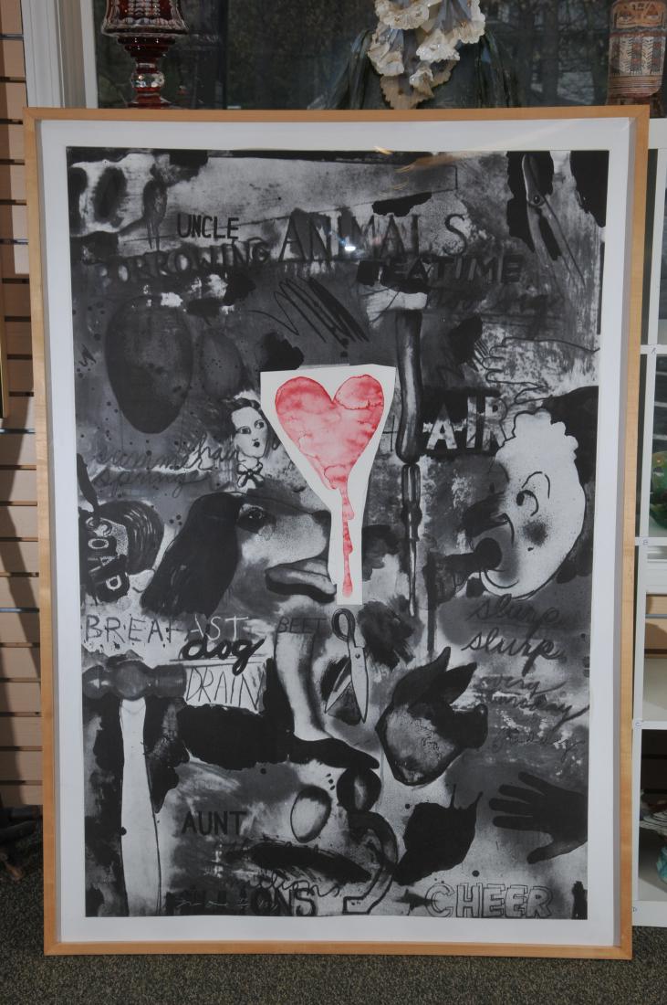 Jim Dine. Original large lithograph. 43/75. 1971. Good: Jim Dine. Original large lithograph. 43/75. 1971. Good condition. Framed. Sight size: 54" x 36-1/2". Overall size: 60" x 42". Signed and numbered lower left.