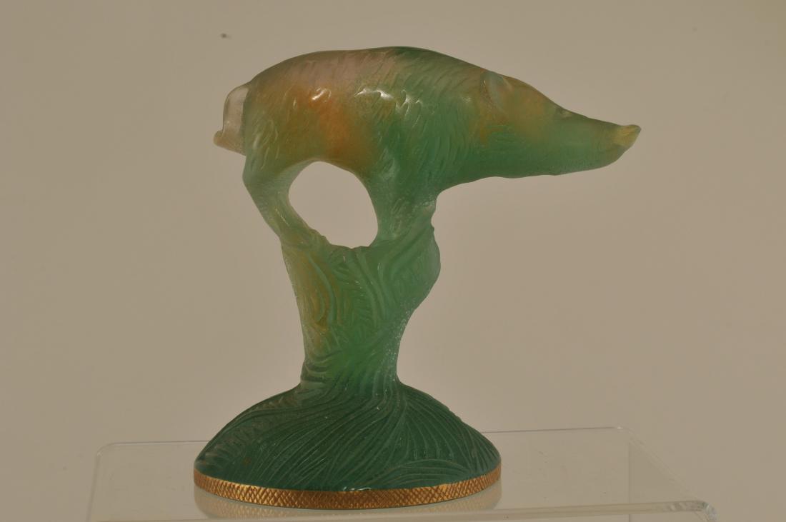 Daum. France. Sculpted Art Glass figure of a boar.: Daum. France. Sculpted Art Glass figure of a boar. Signed on base. 4-1/2" high.