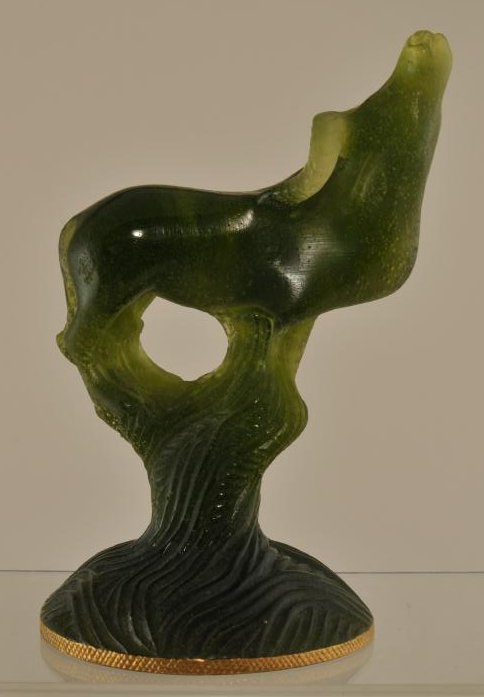 Daum. France. Sculpted Art Glass figure of a water: Daum. France. Sculpted Art Glass figure of a water buffalo. Signed on base. 5-1/2" high.