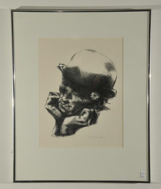 Joseph Hirsch. Signed Lithograph. Framed. Sight size:: Joseph Hirsch. Signed Lithograph. Framed. Sight size: 13" x 10". Overall size: 20" x 16".