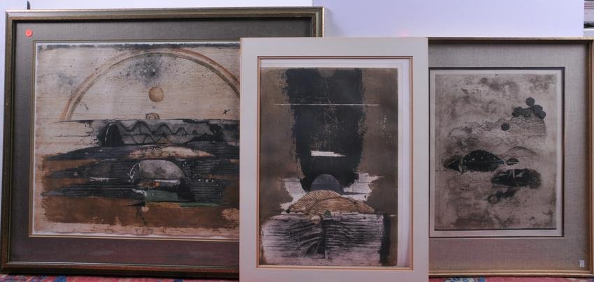 Johnny Friedlander. [3] colored etchings, 1 unframed.: Â Johnny Friedlander. [3] colored etchings, 1 unframed. 69/125. 15" x 19Â”. 40/95. 22 ½" x 30Â” and unframed 2/400. 23" x 16Â”.