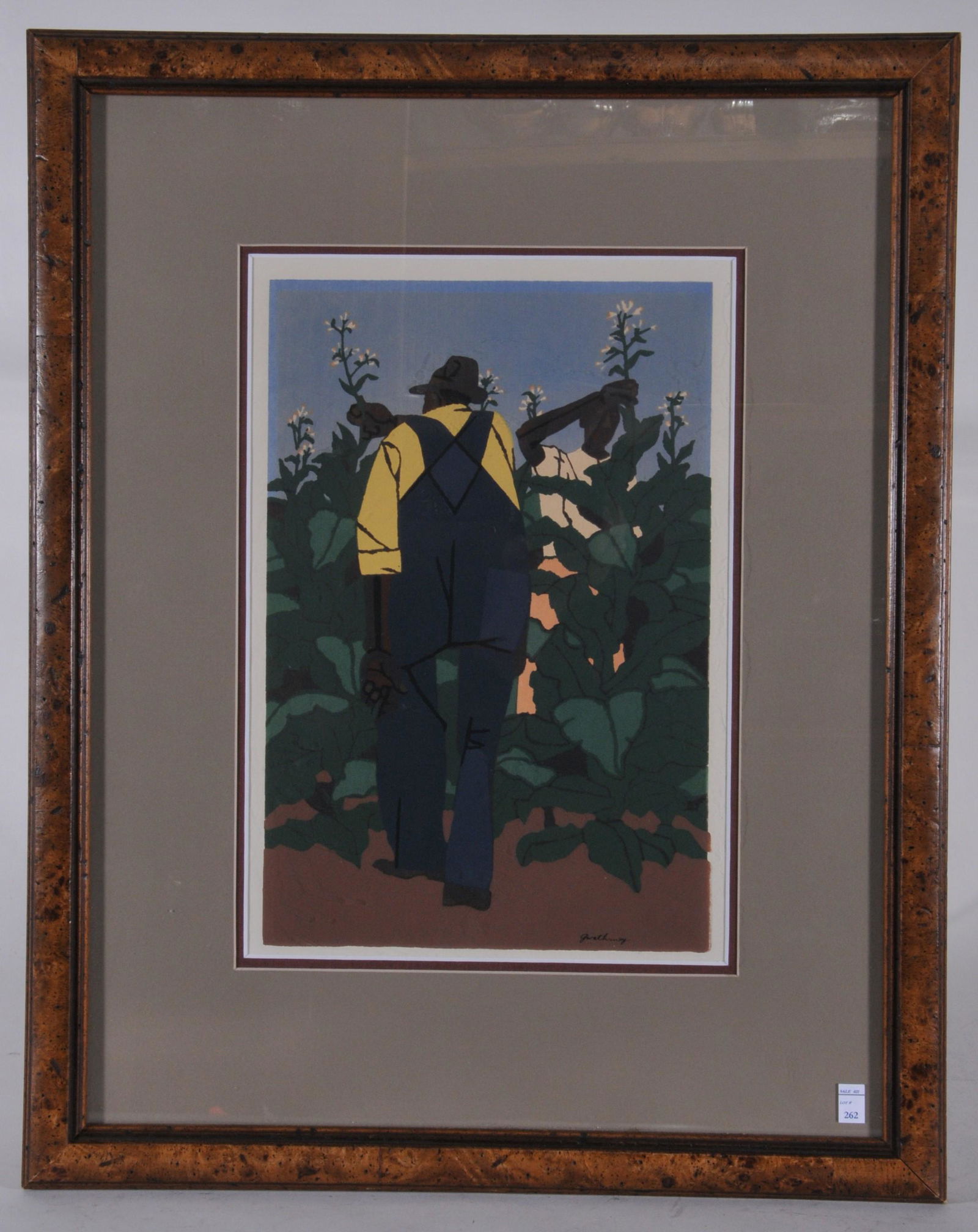 Robert Gwathmey. Silkscreen. Farmers harvesting.: Robert Gwathmey. Silkscreen. Farmers harvesting. Signed lower right. Sight size: 13 ¼" x 9”. Overall size: 23 ¾" x 18”.