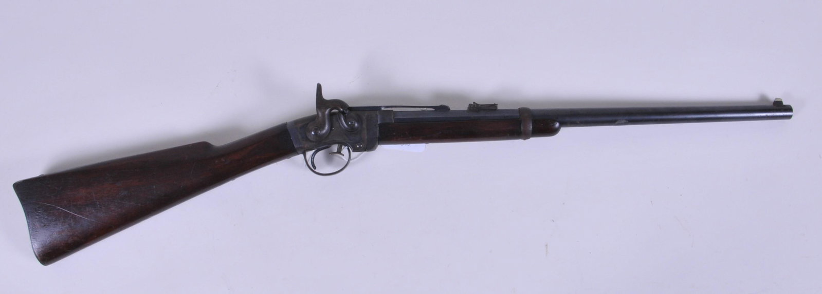 Desirable Civil War Poultney and Trimble Smith Carbine: Desirable Civil War Poultney and Trimble Smith Carbine by AM'N Machine Works Springfield, Mass. 21-1/2" .50 cal BBL. With" L.F.R." inspection on left side Breech flat. Outstanding clean bore. Still re