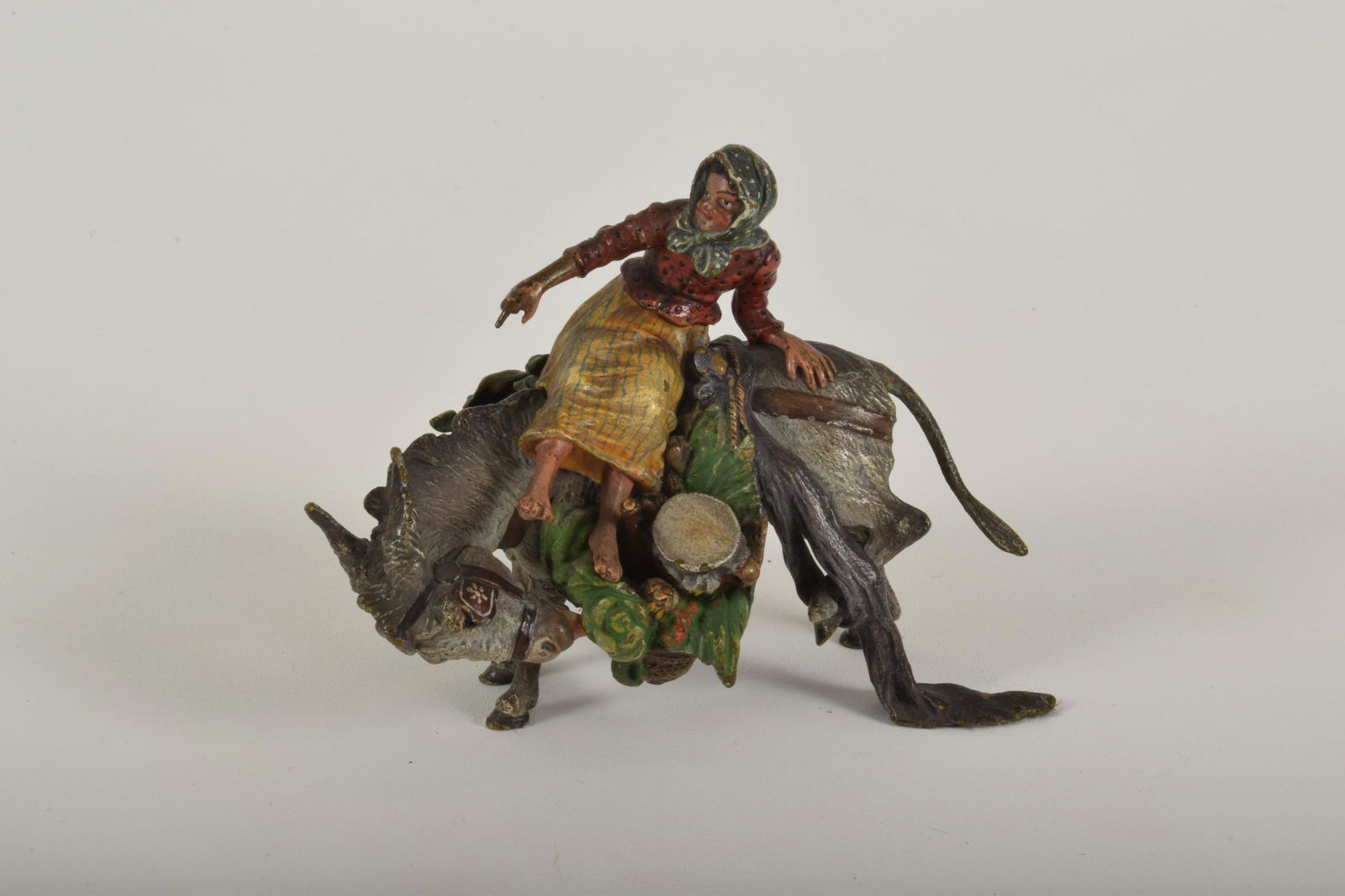 Franz Bergmann Austrian Cold Painted Bronze Donkey with (1 of 7)