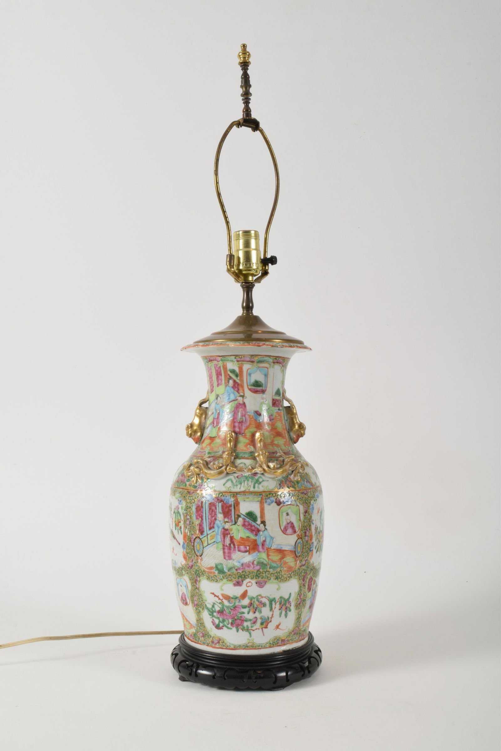 Chinese Famille Rose Ceramic Vase Mounted as Lamp (1 of 6)