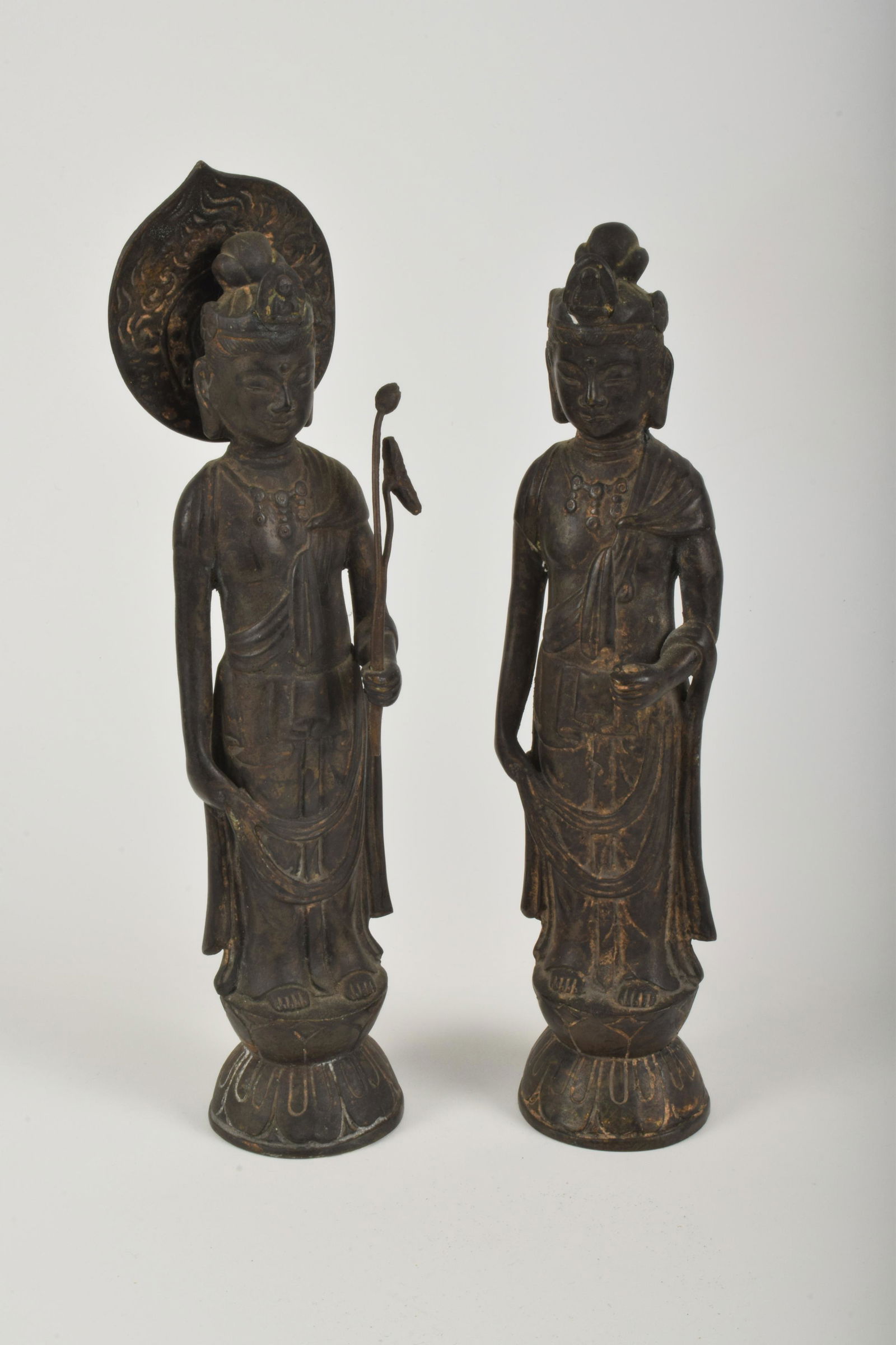 Two Old Asian Bronze Standing Deity Sculptures (1 of 4)