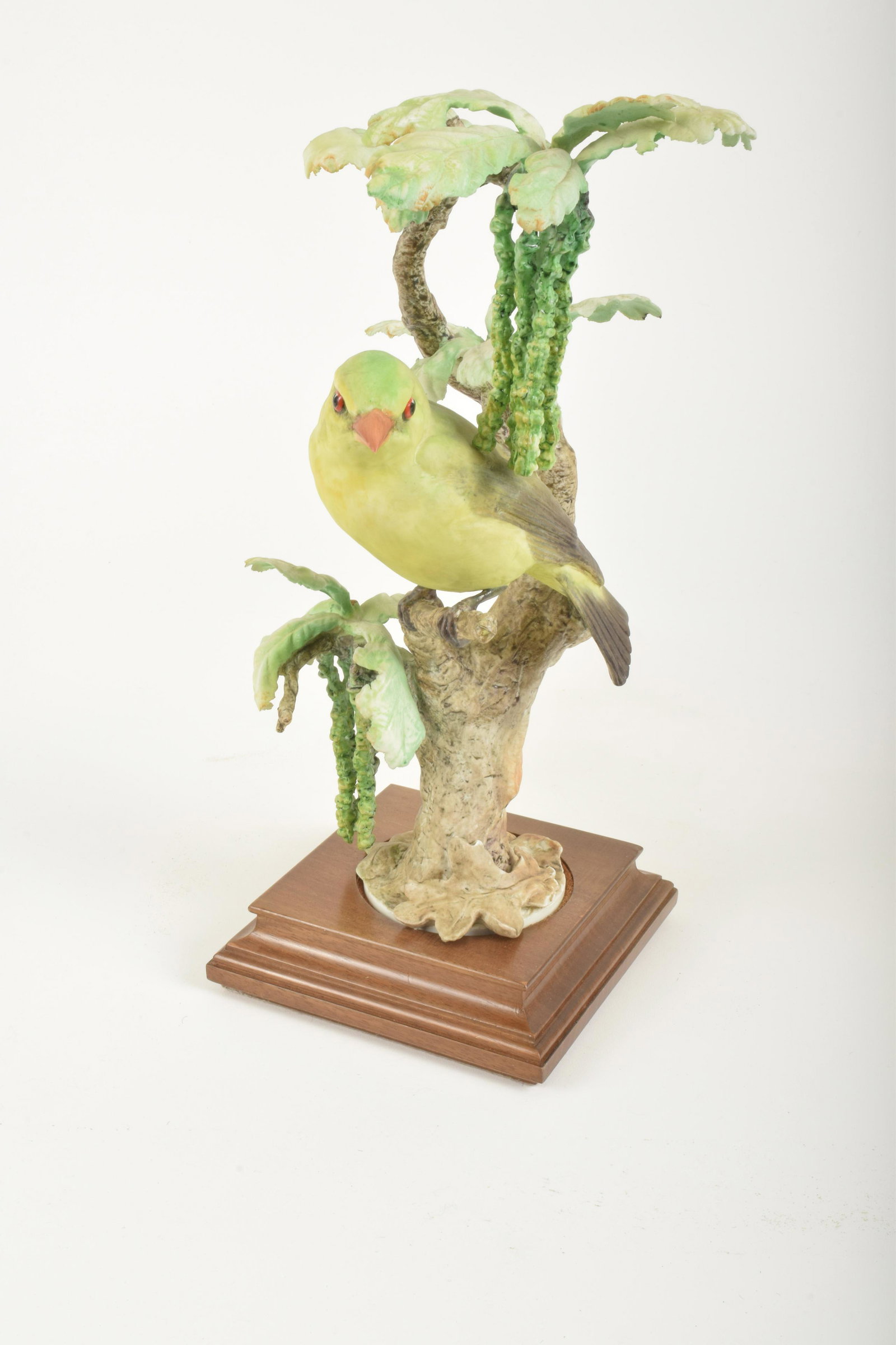 Dorothy Doughty for Royal Worcester "Scarlet Tanager": Dorothy Doughty for Royal Worcester. Bone China "Scarlet Tanager," made in England. Approximately 11.75" high and 7" at widest point. With box and wooden base. No obvious signs of signs of damage.