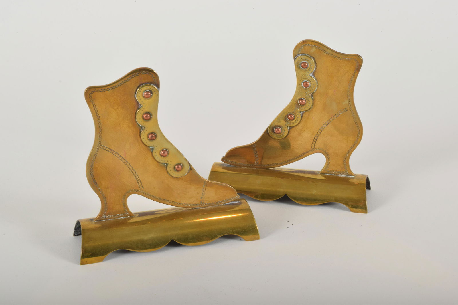 Victorian Brass Shoe Bookends (1 of 4)