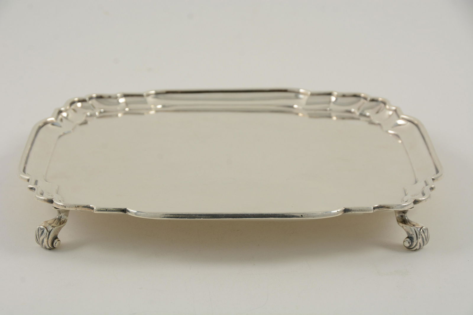 20th Century English Britannia Silver Cut Corner Tray (1 of 8)
