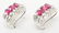18K White Gold, Diamond and Ruby Huggie Earrings - 2