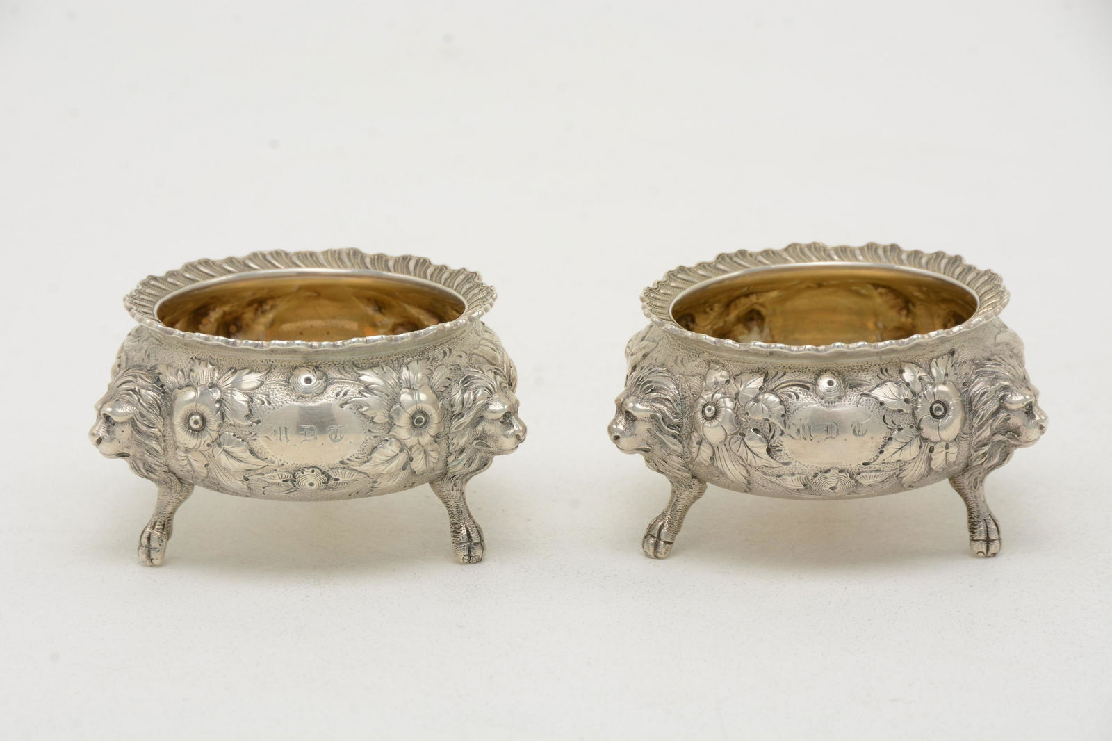 19th Century Sterling Silver Repousse Salts (1 of 11)