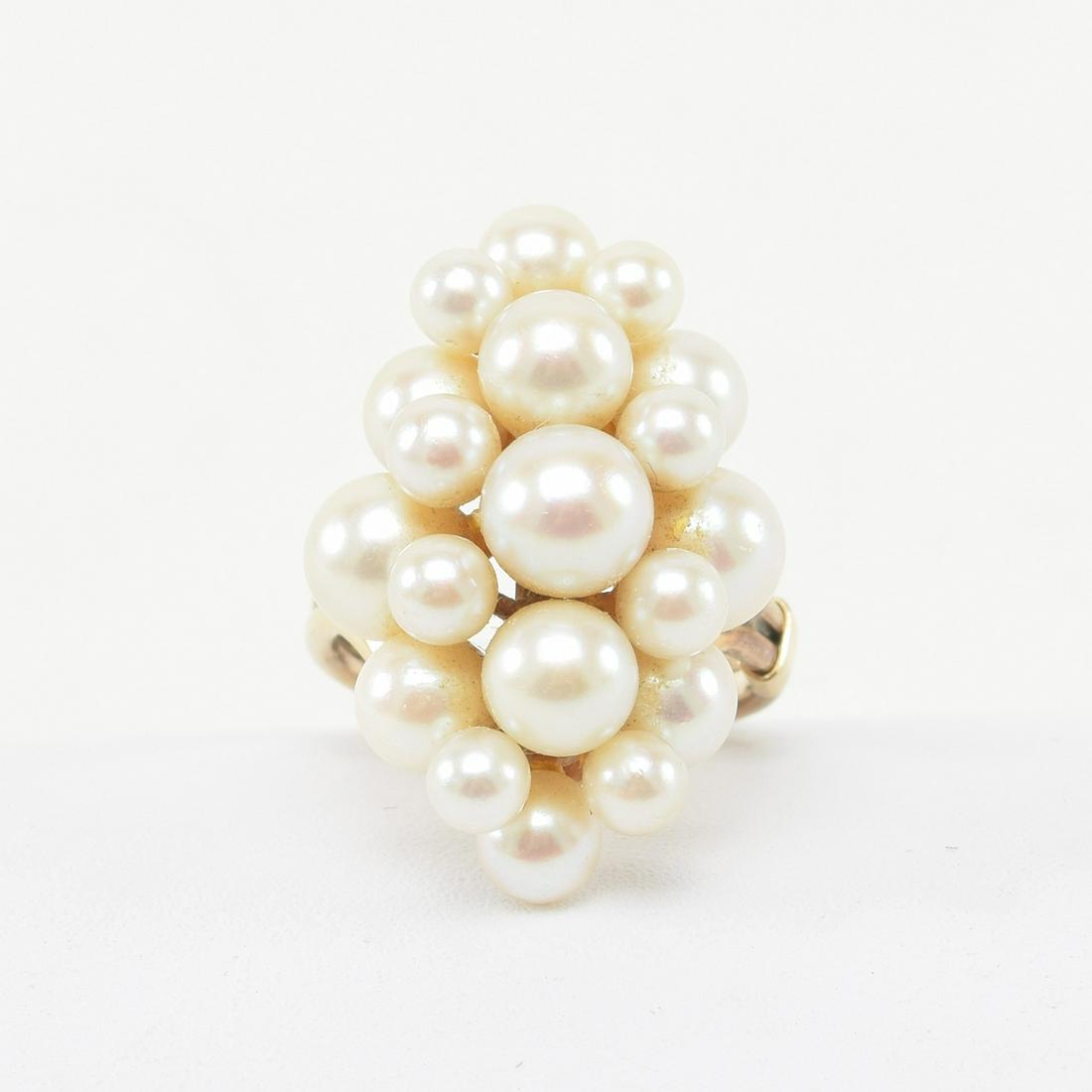 14K Yellow Gold Pearl Cluster Ring (1 of 7)