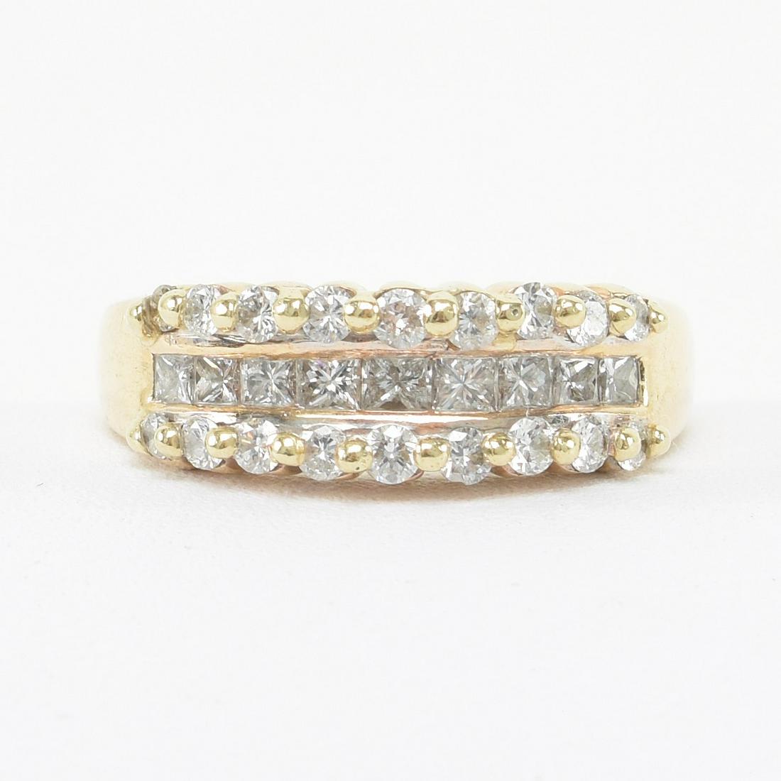 14K Yellow Gold and Diamond Wedding Band Ring (1 of 6)